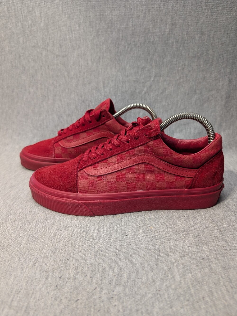 Vans Old Skool Racing Checkerboard Sneakers M7 W8.5 Red Low Top